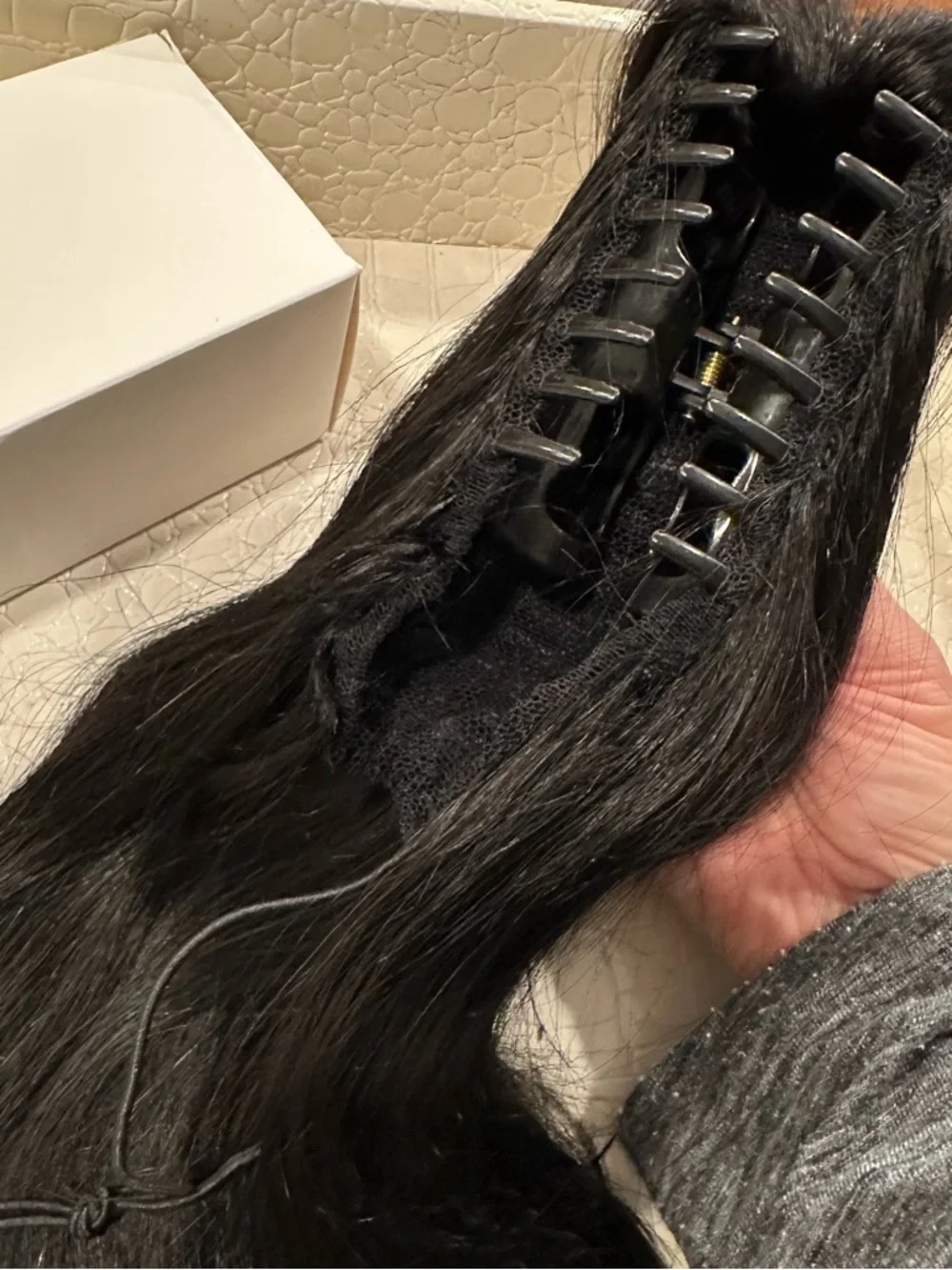 14” Jet Black Women's Clip-In/Extension Hair Piece  #TE1‎
